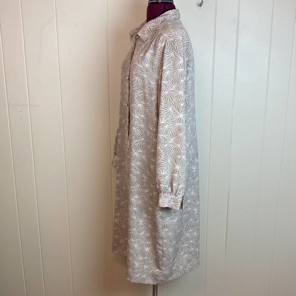Vintage 80s Button Down Shirt Dress Plus - Picture 4 of 7